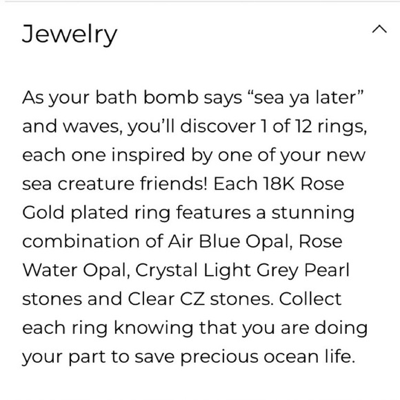 Fragrant Jewels Sea La Vie Rose Gold Plated Rose Water Opal CZ Ring Sand - Picture 9 of 10